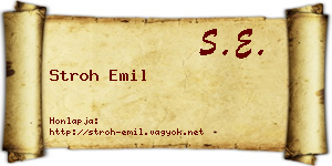 Stroh Emil névjegykártya