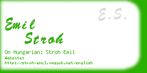 emil stroh business card